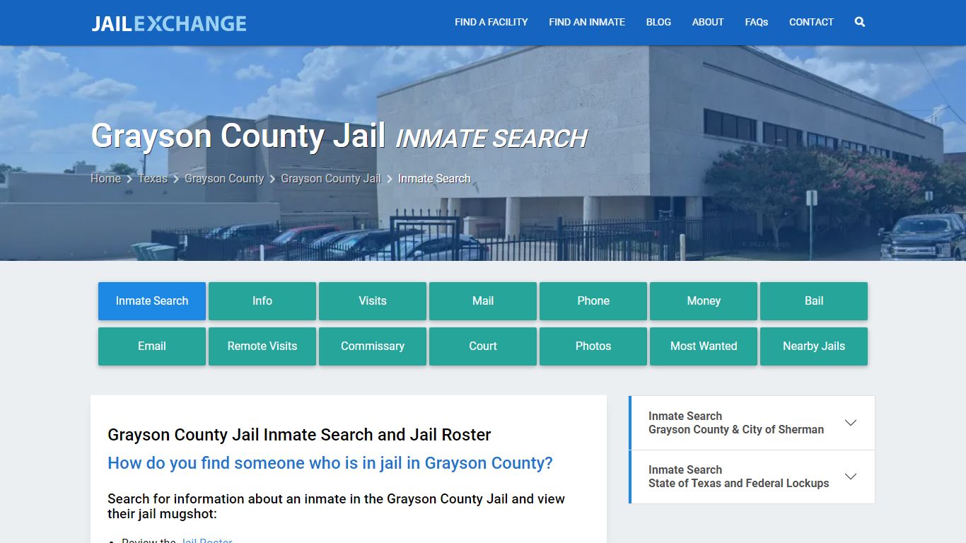 Inmate Search: Roster & Mugshots - Grayson County Jail, TX - Jail Exchange